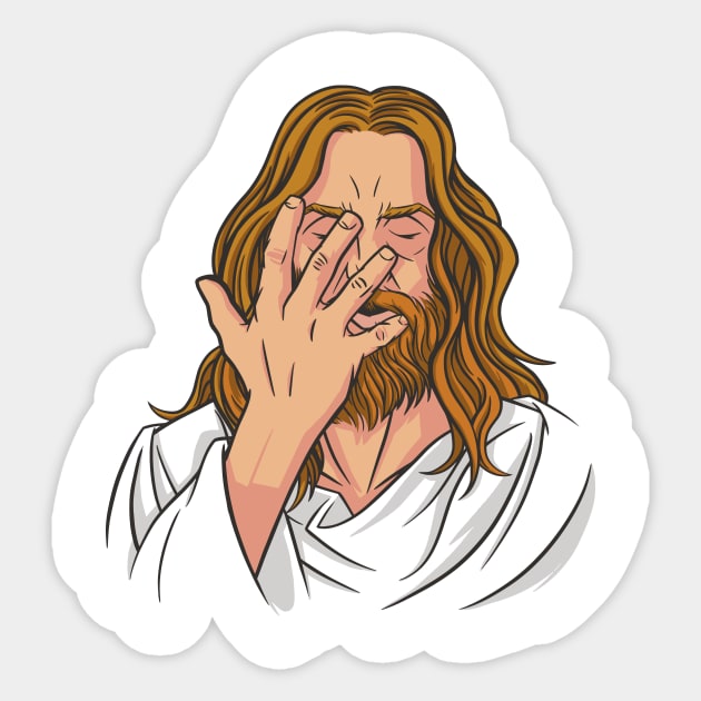 Jesus religion parody Sticker by FunSillyShop